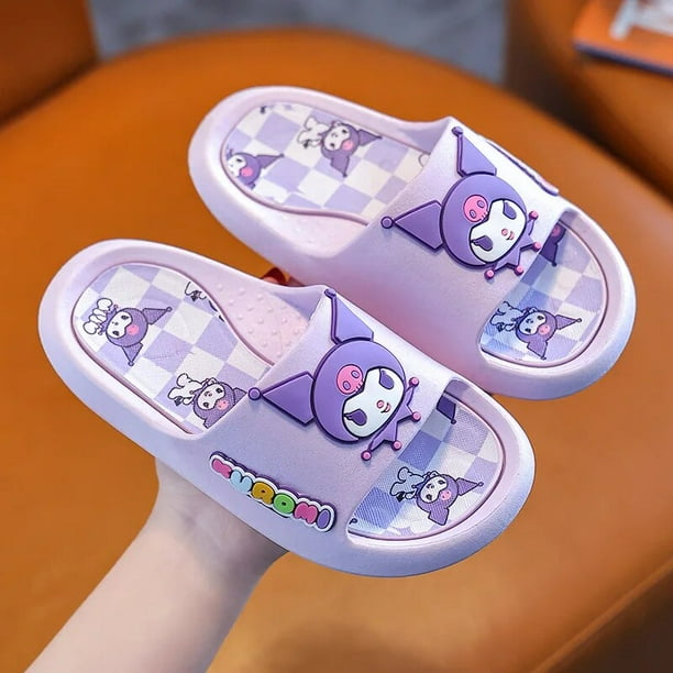Zapatillas Kawaii Sanrio Kuromi para niños, Cinnamoroll Melody Kitty, dibujos animados de Anime, zapatos para el hogar, sandalias, regalos para niñas, nuevo