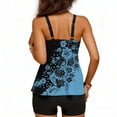 thumbnail image 4 of Brqkzdu Womens Swimsuits Tankini 2 Piece Tummy Control Bathing Suits Floral Print Adjustable Spaghetti Straps Swimwear Tops with High Waist Boyshorts Split Swimsuits, 4 of 7