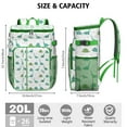 thumbnail image 3 of Travel Cooler Bag - White Cartoon Dinosaurs Geometric Pattern Camping Beer Cooler Backpack with Bottle Opener- Waterproof Insulated Picnic Backpacks - Cooler Bag for Beach, 3 of 6