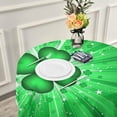 thumbnail image 6 of SKYSONIC Lucky Leaf Clover Round Tablecloth Patrick's Day Washable Polyester Table Cloth Home Restaurat Decorative Table Cover for Wedding Party Dining 60in, 6 of 7
