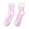 thumbnail image 3 of Calcetín cálido de felpa supersuave para mujer, calcetines cálidos de invierno para dormir en casa, calcetín acogedor borroso , púrpura BLESIY Calcetines cálidos de invierno para mujer, 3 of 8