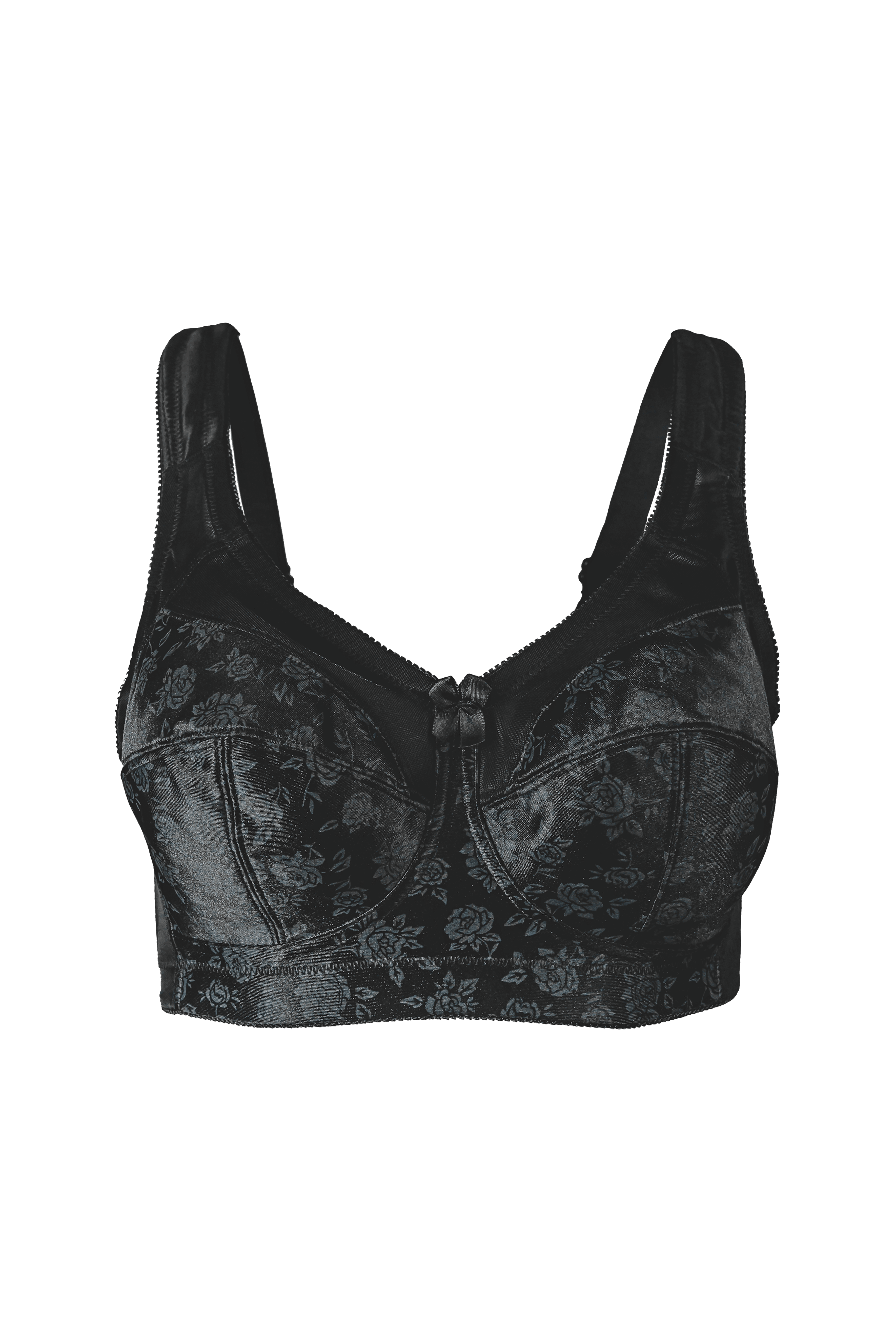 Women's Cortland Intimates 7102 Full Figure Wireless Seamed Cup Bra (Black 52C)
