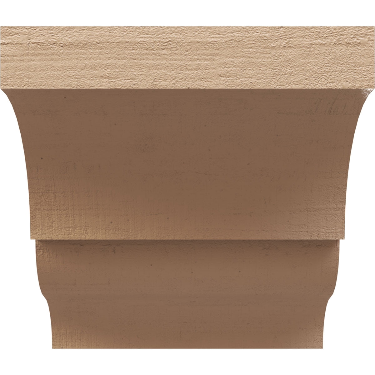 6"W x 6"D x 6"H Wide Asheboro Rough Cedar Woodgrain TimberThane Corbel, Primed Tan