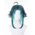 thumbnail image 1 of Pelucas de pelo de Cosplay mullidas con degradado azul con flequillo pelucas para Cosplay Xiao pelucas de anime pelucas de disfraz de Halloween azul/verde -, 1 of 5