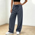 thumbnail image 5 of PInxai Womens Pants Drawstring Elastic Waisted Casual Athletic Trousers Loose Fitting Running Pants with Pockets,Gray,XL, 5 of 9