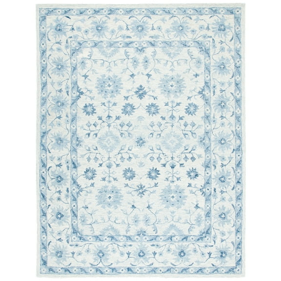 Safavieh Micro-Loop Leon Medallion Area Rug, Blue/Ivory, 5' x 8'