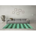 thumbnail image 3 of Ahgly Company Indoor Rectangle Abstract Turquoise Blue Modern Area Rugs, 2' x 5', 3 of 4