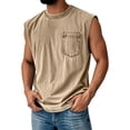 thumbnail image 2 of Workout Tank Tops for Men Summer Crewneck Loose Fit Sleeveless Muscle Shirts Vintage Washed Tshirts, 2 of 5