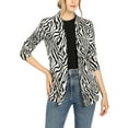 thumbnail image 5 of INSPIRE CHIC Women's Sweater Shawl Collar Long Sleeves Zebras Leopard Print Open Front Cardigan S White, 5 of 7