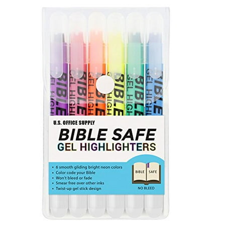 Surligneurs en gel sûrs pour la Bible de fournitures de bureau aux  États-Unis - 6 couleurs de surbrillance néon brillantes - Ne saignent pas  et ne tachent pas - Guide d'étude 
