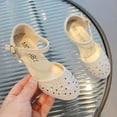 thumbnail image 5 of Herrnalise Girls Sandals Glitter Low-heeled Summer Girls Sandals Party Clothes Dance Performance Princess Shoes with Hook Girl Shoes For Wedding Toddler Little Kid Big Kid 4-12T, 5 of 7