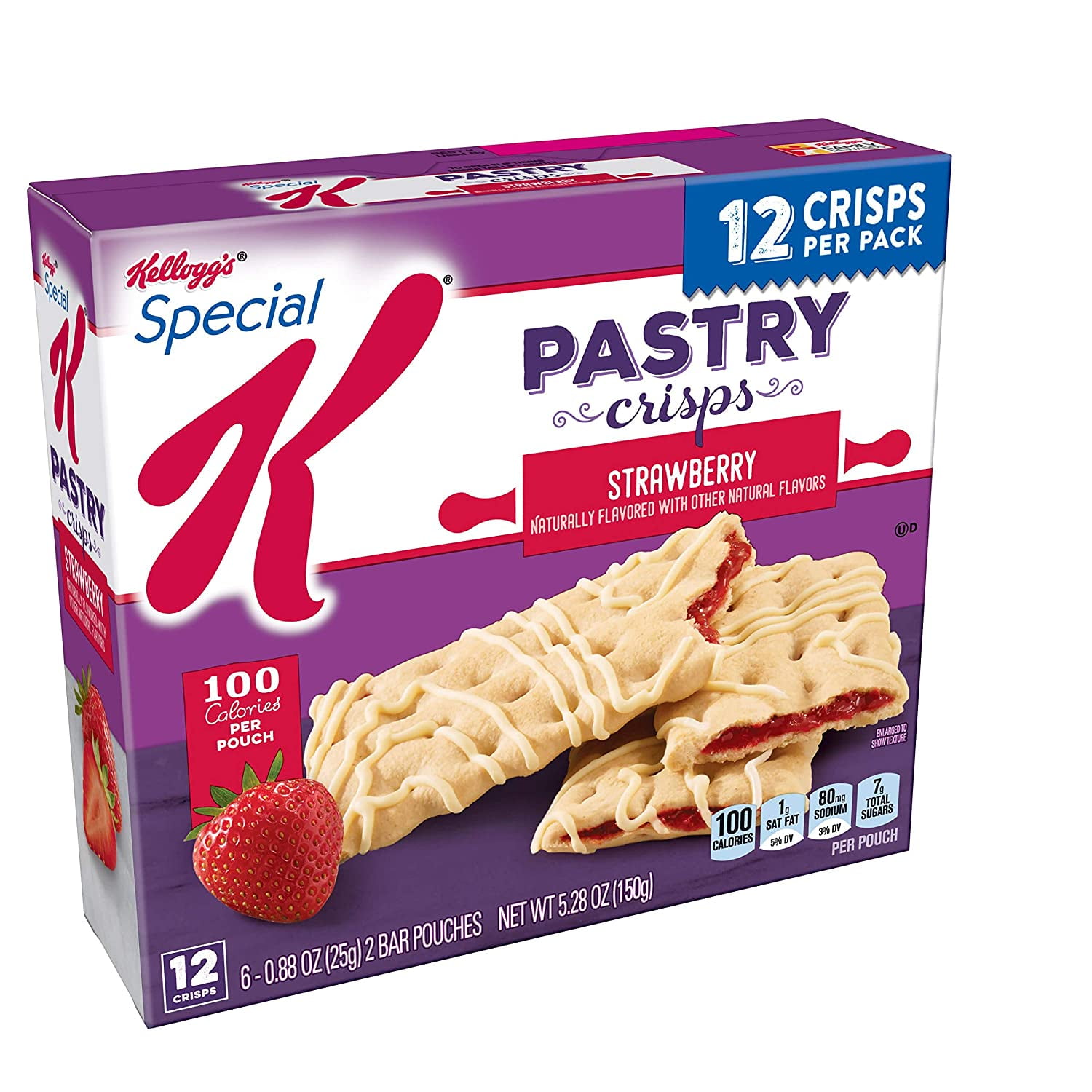 Special K Pastry Crisps, Strawberry, 96 ct(Pack of 8, 5.28 oz Boxes