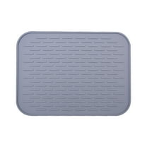 THLKIF Silicone Dish Drying Mat for Multiple Usage, Easy Clean, Heat-Resistant Silicone Mat for Kitchen Counter or Sink, Refrigerator or Drawer Liner (8.66 X 6.3 Inches)