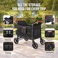 thumbnail image 5 of TouHeart Wagon Stroller for 4 Kids, Foldable 4-Seater Stroller Wagon with Canopy, 5-Point Harness, Adjustable Push-Pull Handle, Removable Seats, Black, 5 of 15