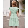 thumbnail image 7 of Arshiner Toddler Green Dress Summer Beach Cute Girls Ruffle Dresses Size 4, 7 of 7