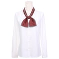 thumbnail image 2 of INSPIRE CHIC Women's Contrast Color Scarf, Skinny Long Hair Ribbon Handbag Handle Wrap Scarves Neckerchief 98x9cm/38.6x3.5 inches(LxW) Wine Red, 2 of 6
