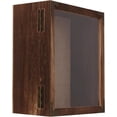 thumbnail image 2 of 11x11 Deep Shadow Box Frame, 4.5" Depth – Burnt Wood Display Case with Acrylic Door, Vintage Metal Corners. Holds Medals, Photos, Coins, Awards, Wedding & Military Keepsakes, 2 of 15
