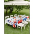 thumbnail image 5 of 60x102 Inch Outdoor Tablecloth with Umbrella Hole Zipper Rectangle Blue Red Flowers Rectangular Tablecloths Outside Waterproof Elegant Spring Floral Butterfly Watercolor Patio Table Cover for Picnic, 5 of 8