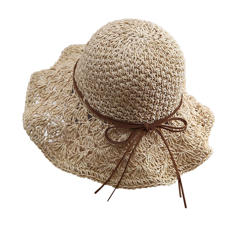 Straw Panama Fedora Sun Hat Wide Brim UPF 50+ Foldable Packable Beach Sun Hats for Women Summer Wide Brim Sun UPF 50+ Panama  main image 4