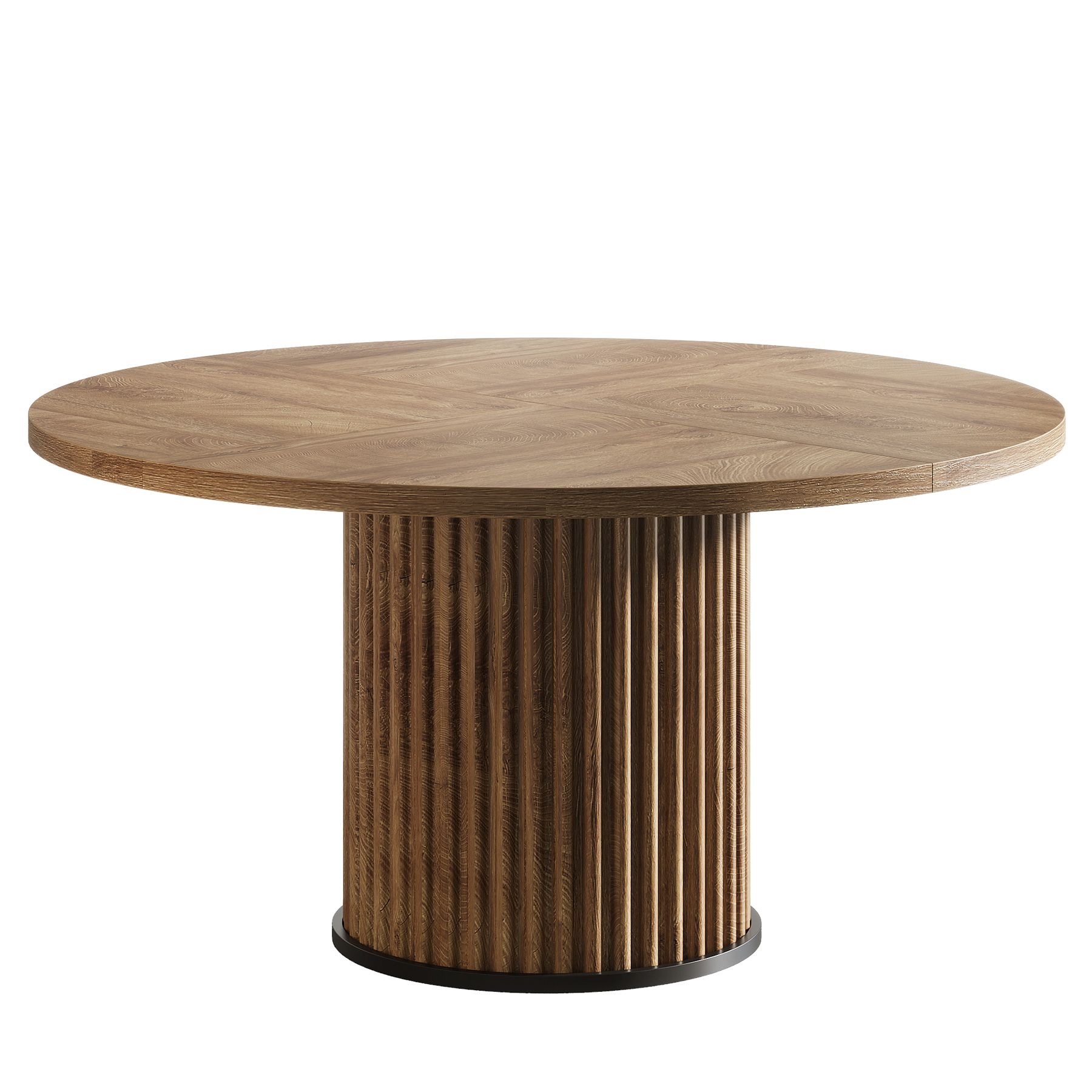 Fnova 47.24" Round Dining Table, Wood Coffee Table for 4 People, Modern Farmhouse Kitchen Table for Dining Room (Chairs Not Included)