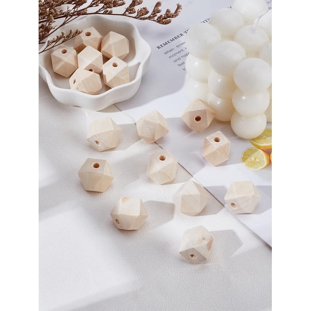 50 piezas de dijes poligonales PapayaWhip para pulseras, joyería DIY, manualidades para hacer joyas, pulseras de la amistad, 16 x 16 ~ 21 mm, agujero: 3,5 ~ 4 mm