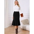 thumbnail image 4 of DARING DIVA Women's Corduroy High Waist Midi Mermaid Skirt with Pockets S Black, 4 of 7