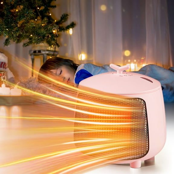 VOAVEKE Portable Electrics Space Heater, Safe and Quiet Ceramic Heater Fan, Office Lightweight Desk Mini Heater Camping Portable Tent Heater With Tip Over