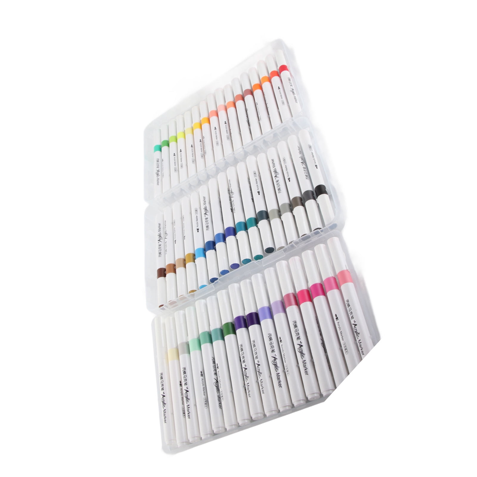 Suodoka Acrylic Paint Markers Strong Coverage Quick Dry Waterproof Round Barrel Graffiti Pens for Glass Metal Wood Canvas Fabric Rock Painting 48 Assorted Colors Fine Point Art Supplies Set