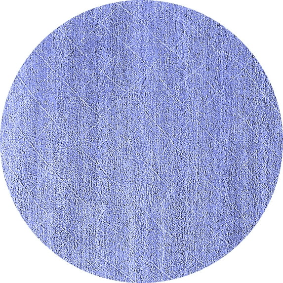 Ahgly Company Machine Washable Indoor Round Oriental Blue Industrial Area Rugs, 7' Round