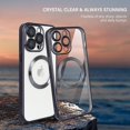 thumbnail image 3 of ShellTech Compatible with iPhone 11 Pro Max Magnetic Clear Case,Luxury Plating Electroplated Transparent Shockproof MagSafe Case with Full Camera Lens Protector for Women Girl Men,Black, 3 of 5