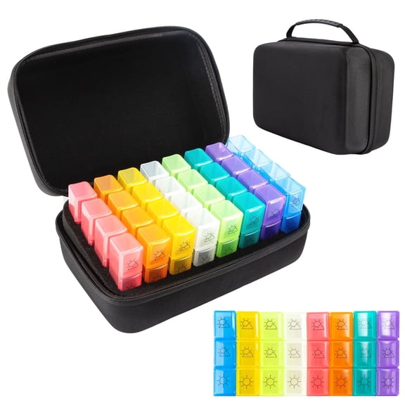YXMEIGUO Monthly Pill Organizer 3 Times a Day, 32 Day Travel Pill Organizer for Elderly, Daily Pill Container Pill Holder for Vitamin, Fish Oil, Supplements