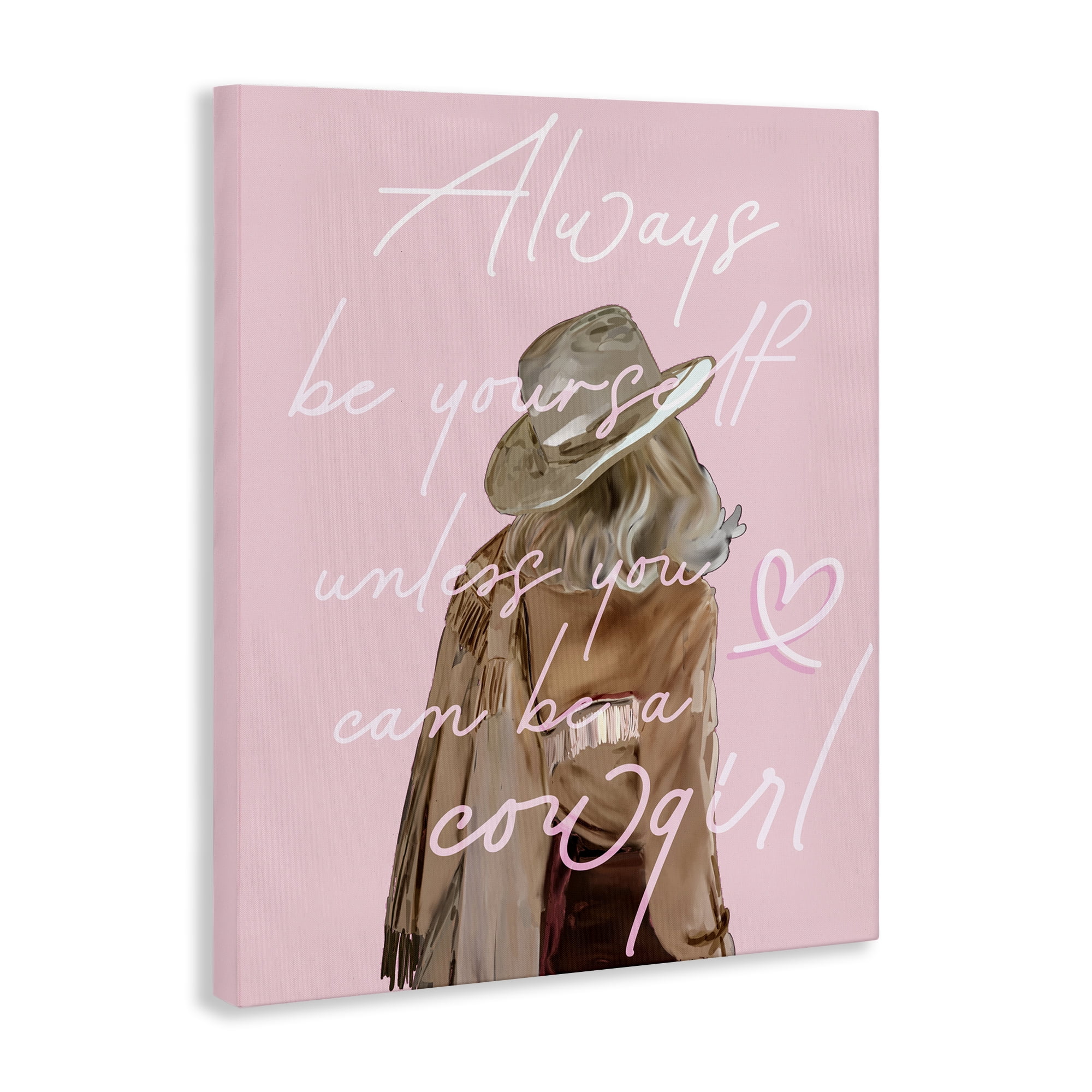 Stupell Industries Be Yourself Cowgirl Novelty Painting Gallery Wrapped Canvas Art Print Wall Art, 30 x 40