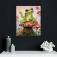 thumbnail image 4 of COMIO  Funky Mushroom Frog Canvas Wall Art, Cute Frog Sitting On Mushroom Poster, Do What Makes You Happy Motivational Wall Decor, Butterfly Print Pictures Decor For Bedroom, 4 of 4