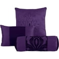 thumbnail image 4 of Chezmoi Collection Royal Luxury Jacquard Floral Comforter Set, Full, Purple, 7-Piece, 4 of 4