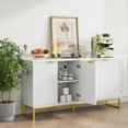 thumbnail image 2 of Fiogmub White Fluted Cabinet, Modern Sideboard Buffets Cabinet with 4 Fluted Door, Accent Cabinet with Adjustable Shelves, Credenza Storage Cabine, Console Table, 2 of 7