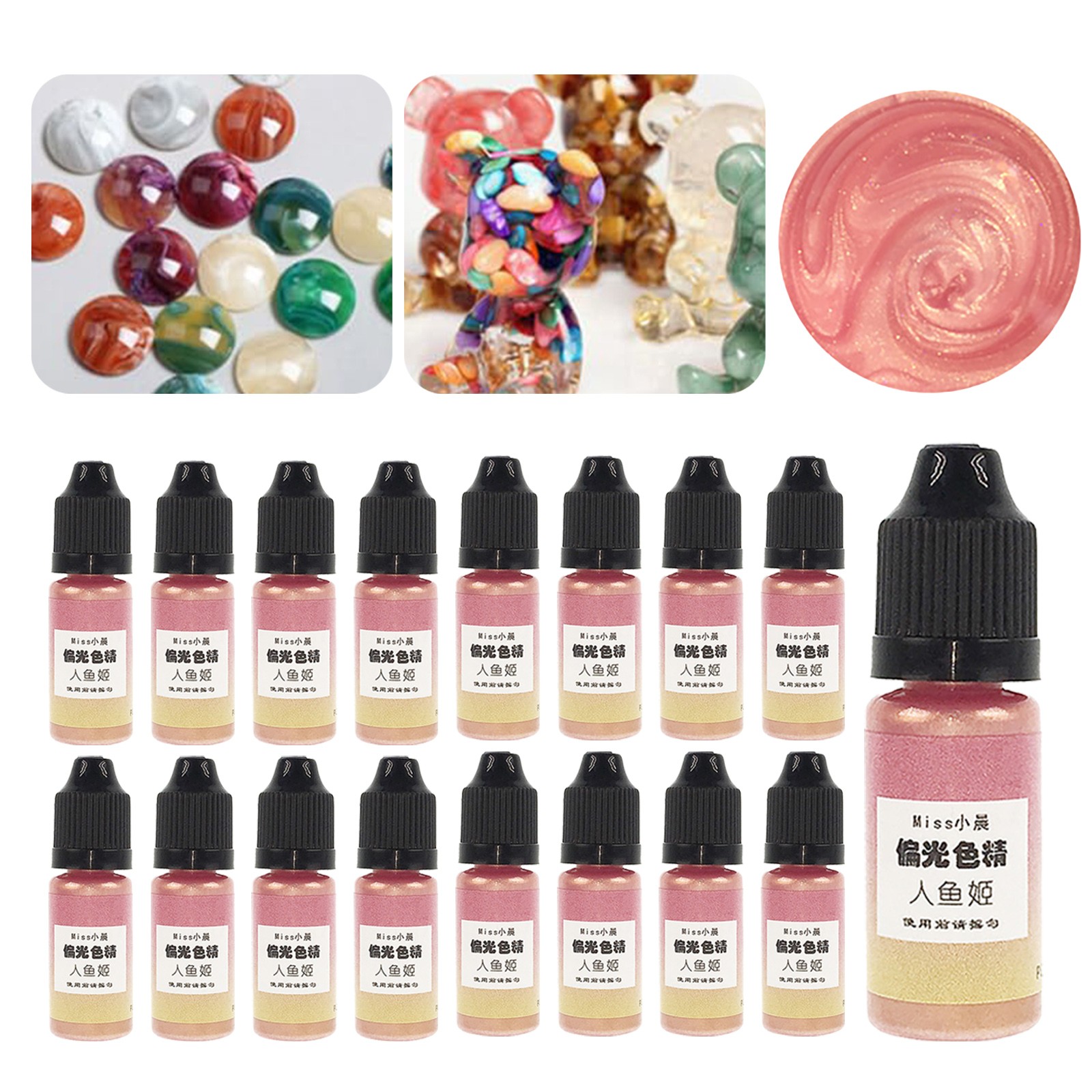 Clearance Sale!Ink Colors High Concentration Metallic Paint Resin Dye Fast Drying Effect Ink For Epoxy Resin Art Painting Glass Tumbler Making 16*10Ml, Adhesive Mucilage