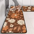 thumbnail image 2 of Kitchen Rugs Sets Of 2,Brown Daisy Flower Floral Pattern Anti Fatigue Kitchen Mat Rugs Non Slip Washable,Decorative Kitchen Floor Mats for Kitchen,Sink,Laundry,17"x47"+17"x47", 2 of 5