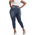 thumbnail image 3 of Gocolloa Womens Plus Size Capri Jeans Stretchy High Waisted Skinny Denim Capris Pants Royal Blue 22W, 3 of 6