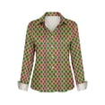 thumbnail image 5 of Wowcloth Women's Satin Blouse, Long Sleeve Button Front Shirt with Turn-Down Collar, Elegant Party Wear for Carnival and Daily Use, 5 of 5