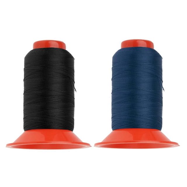 Juego de 2 Carretes de Hilo de Bobina Zulema Negro y Azul 500 Metros Cada Hilo de coser de nylon