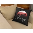 thumbnail image 2 of Chicago Skyline Pillow - Double Sided Square Pillow - Red Black Colorway, 2 of 5