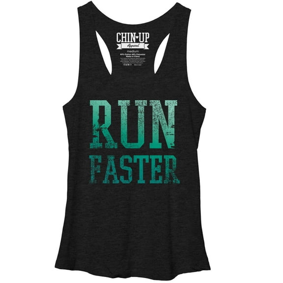 Women's CHIN UP Faster Racerback Tank Top Black Heather Medium