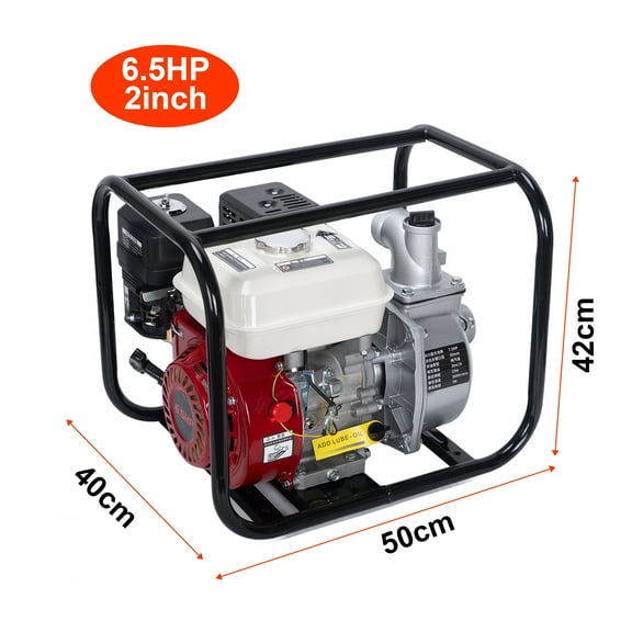 158GPM 6.5HP 212CC 4-Stroke 2" Gas Water Pump Semi-Trash Water Pump Transfer Pump