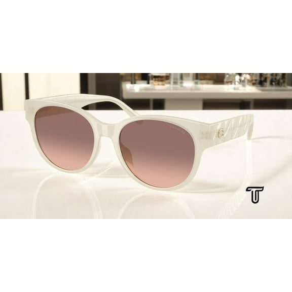 COACH HC8430D 588513 Cae87 Milky White Brown Pink Grad 56 mm Women's Sunglasses