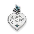 thumbnail image 1 of Sterling Silver Rhodium-plated CZ Heart W/Charm Make a Wish Locket, 1 of 3