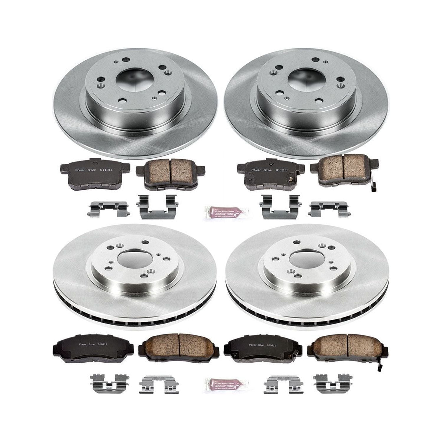 Power Stop Front and Rear Stock Replacement Brake Pad and Rotor Kit KOE2742