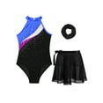 thumbnail image 3 of Alvivi Girls Sleeveless Gymnastic Leotards with Skirt Matching Hair Band Set Ballet Dance Unitard Outfits Royal Blue 14, 3 of 7