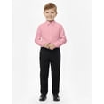 thumbnail image 2 of B-One Kids Boys Button-Up Dress Shirt, Long Sleeve Solid Pink Formal Top, Sizes 2T, 2 of 2