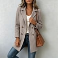 thumbnail image 5 of Sweatshirt for Women Dqueduo Fashion Women Long Sleeve Turn-down Collar Cardigan Tops Winter Solid Outerwear Coats Gray S, 5 of 9