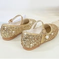 thumbnail image 5 of Otqutp Girls Kids Closed Toe Ankle Sequins Sandals with Strap Wedding Formal Gold Glitter Shoes Trendy Fancy Sandals, 5 of 6
